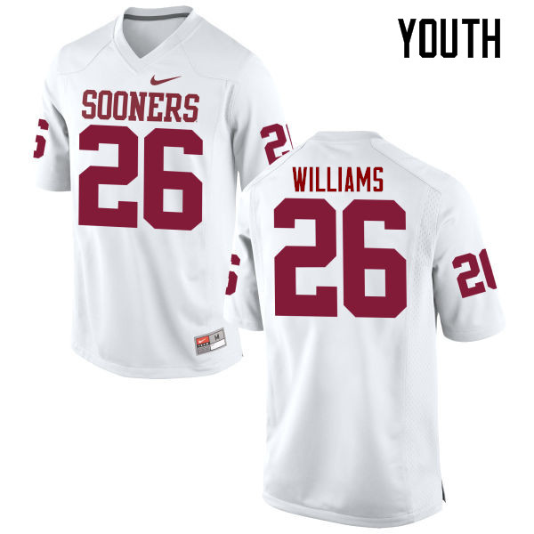 Youth Oklahoma Sooners #26 Damien Williams College Football Jerseys Game-White - Click Image to Close